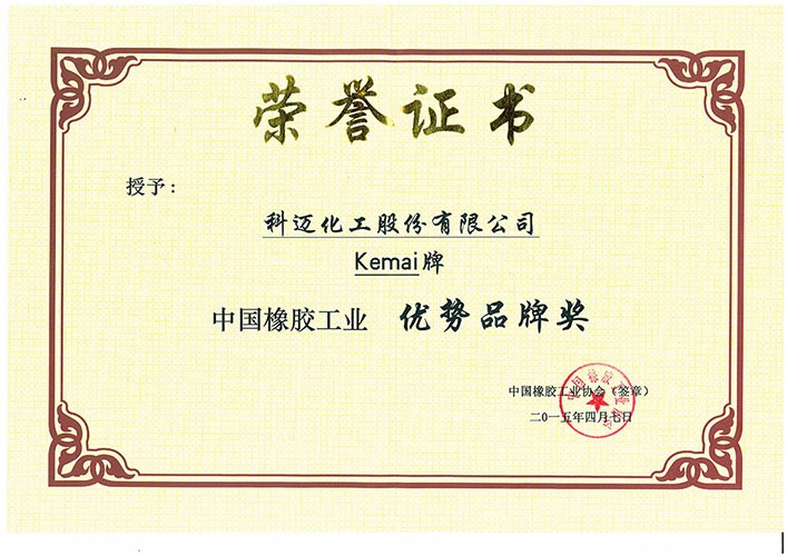 Advantageous Brand Award in Rubber Industry in China