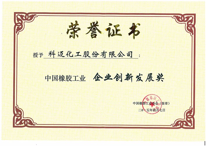 Innovation and Development Award in Rubber Industry in China